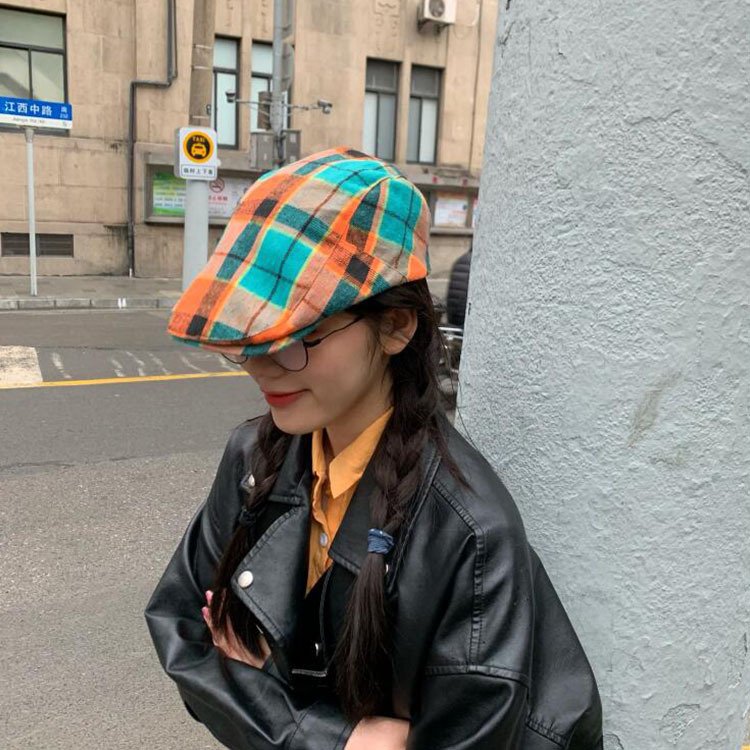 Versatile Plaid Beret for Women