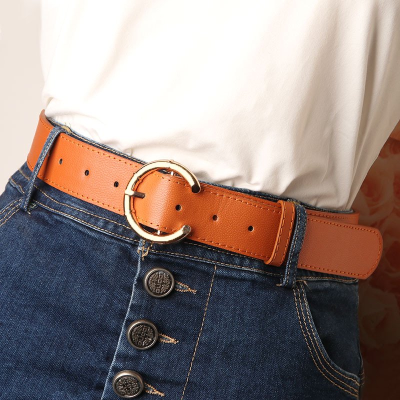 Stylish C-Shaped Alloy Belt with Pin Buckle