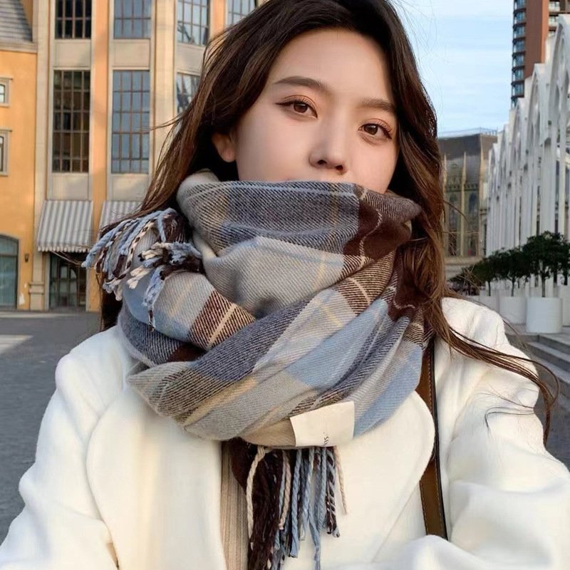 Stay Warm in Style with Plaid Cashmere Scarf