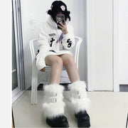 Edgy Plush Socks with Adjustable Buckle