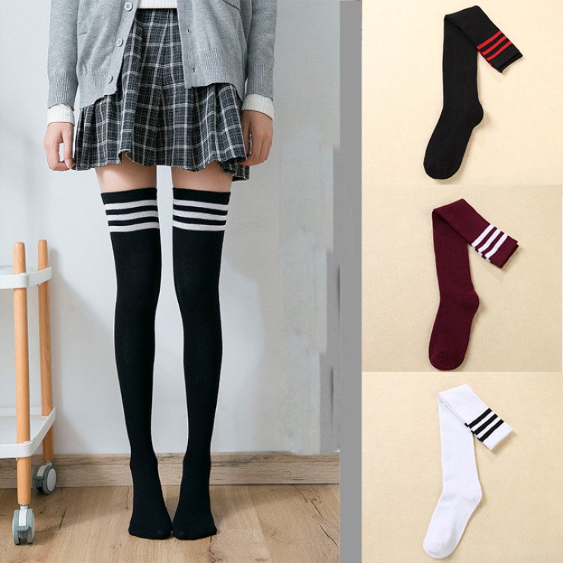 Women's Striped Long Socks - Warm & Cozy