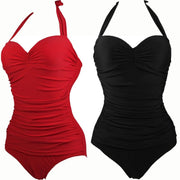 Sexy Solid Color One Piece Swimsuit for Women