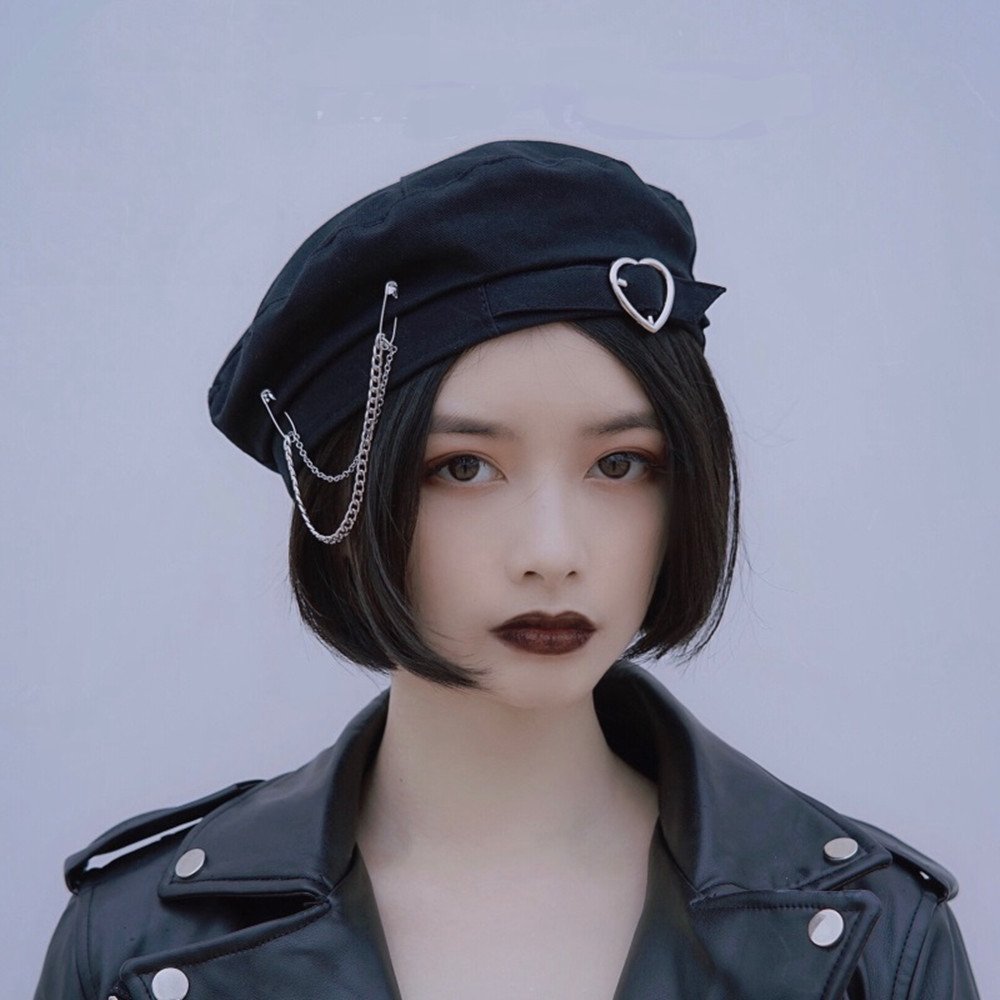 Handmade Heart Metal Beret for Women