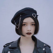 Handmade Heart Metal Beret for Women