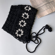 Beige & Black Knitted Dome Hats for Women