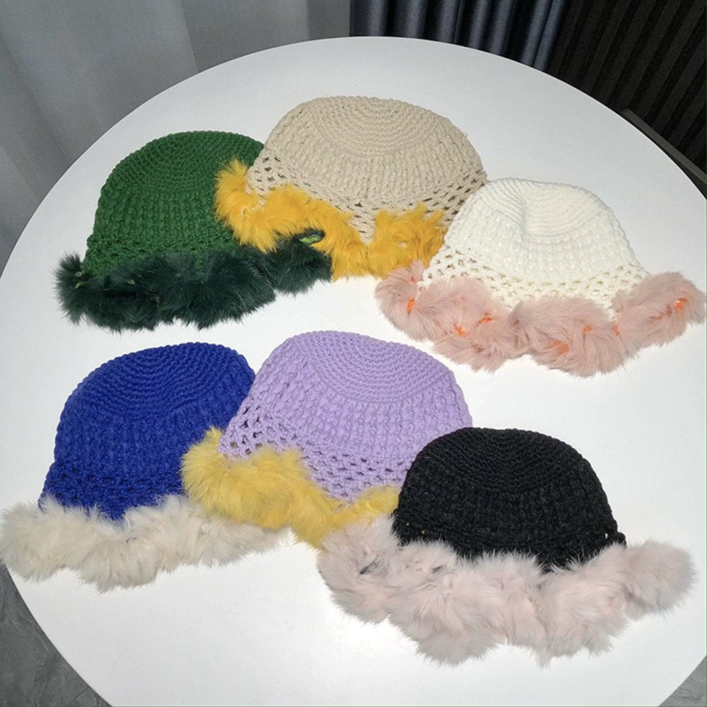 Fisherman Rabbit Fur Hat for Women - Warm & Stylish