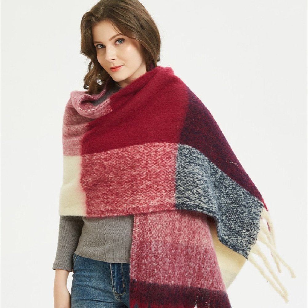 Warm Plaid Scarf for Women - Large & Stylish