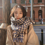 Vintage Houndstooth Warm Scarf for Women