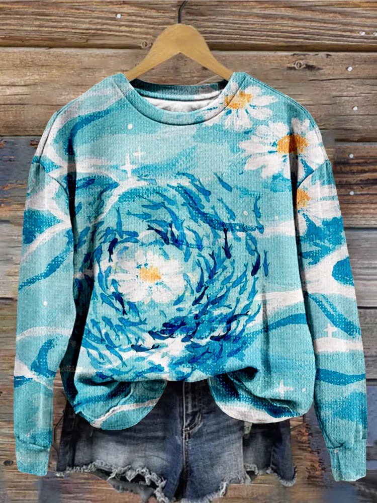 Trendy Animal Print Streetwear Hoodless Sweater for All