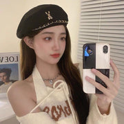Winter Beret for Women - Cozy Metal Chain Beret