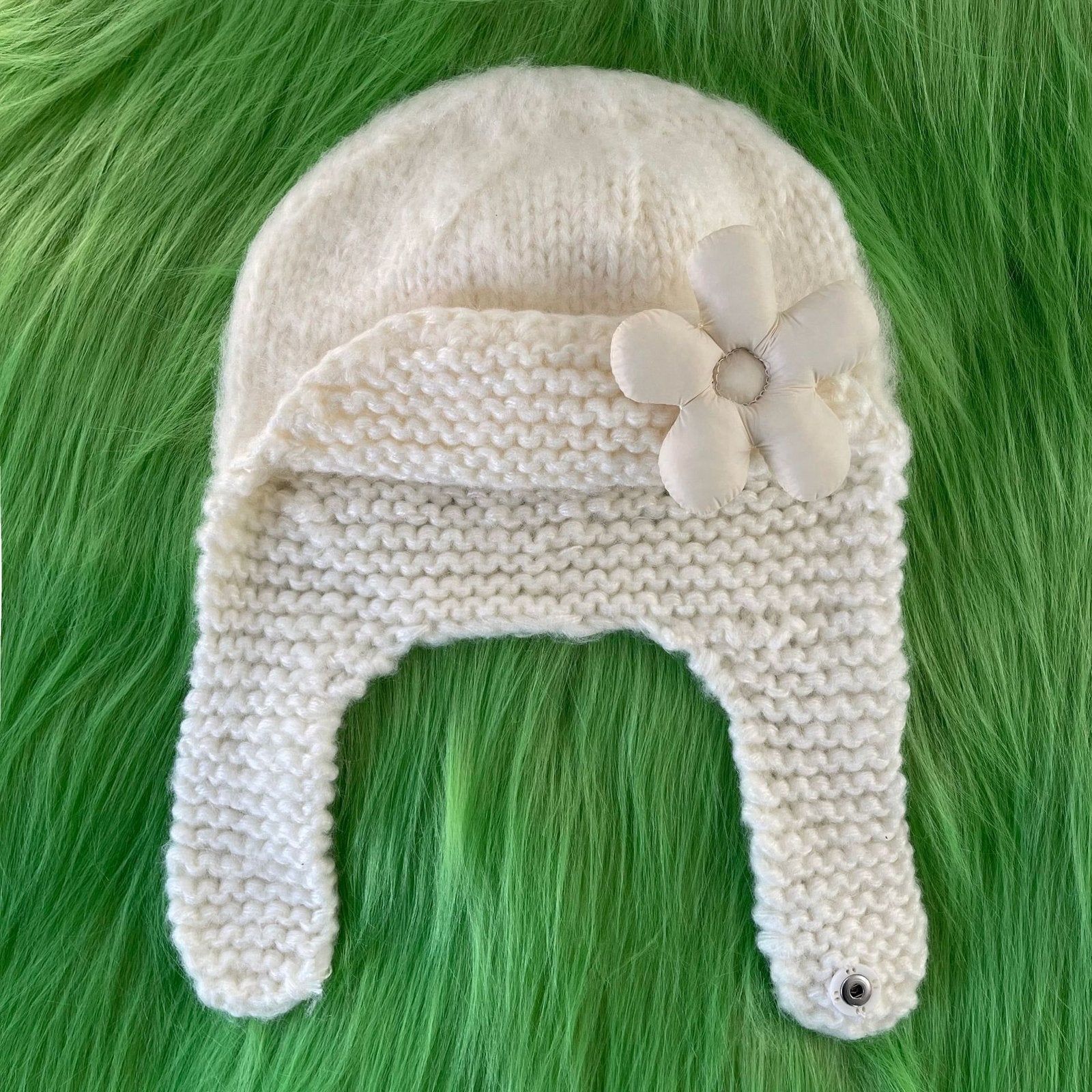 Cute Beige Wool Ear Protection for Kids