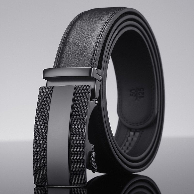 Business Automatic Buckle Leather Belt for Men