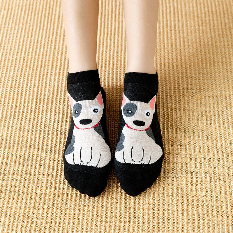 Cute Cartoon Dog Cat Ankle Socks for Women