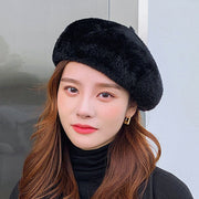Soft Mink Hair Beret for Women