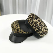 Leopard Flat Top Hat for Women