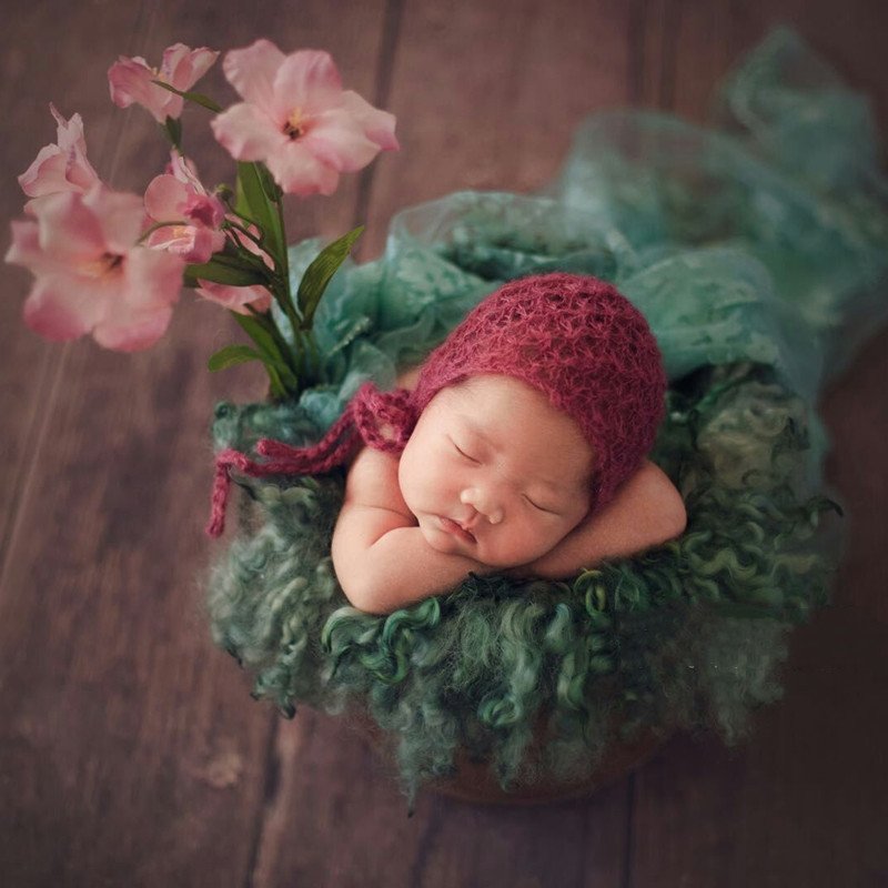 Soft Full Moon Mohair Hat for Newborn Photography