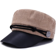 Navy British Retro Flat-top Hat for Women and Men