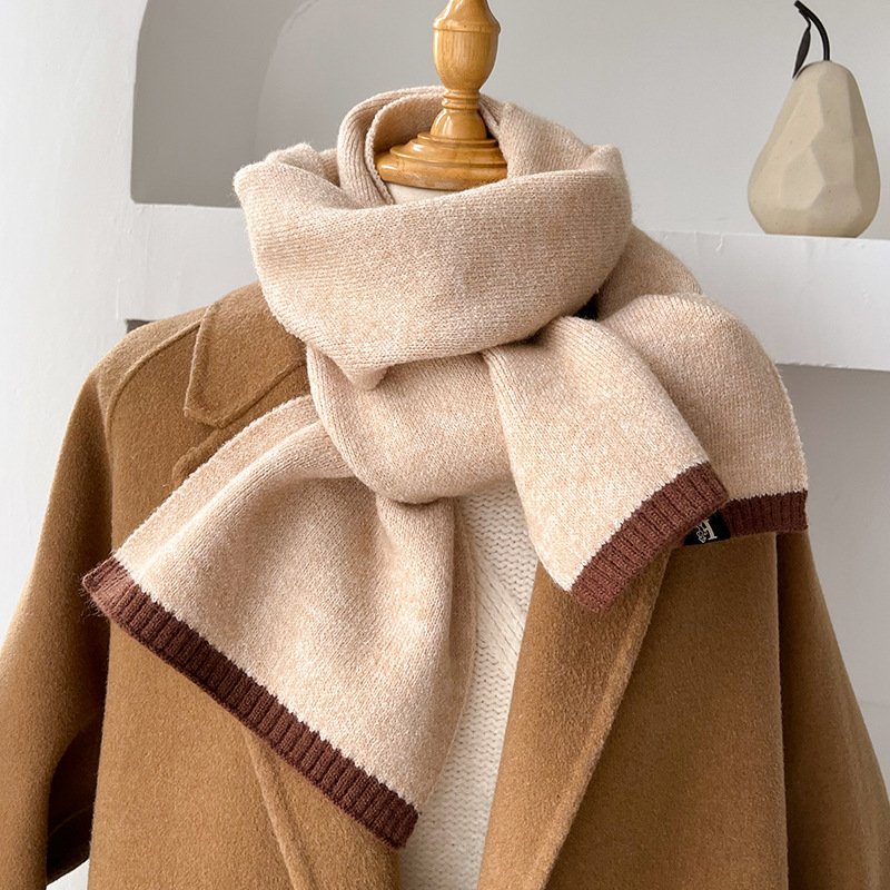 Warm Knitted Wool Scarf for Cold Weather