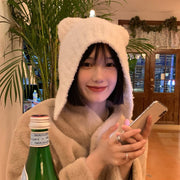 Autumn Winter Bear Ear Protection Hats for Women