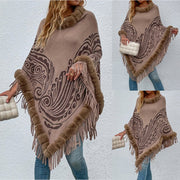 Cozy Winter Fur Collar Shawl Set