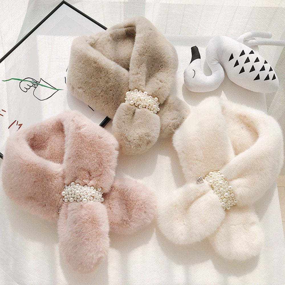 Women's Pearl Hair Scarf for Cold Weather