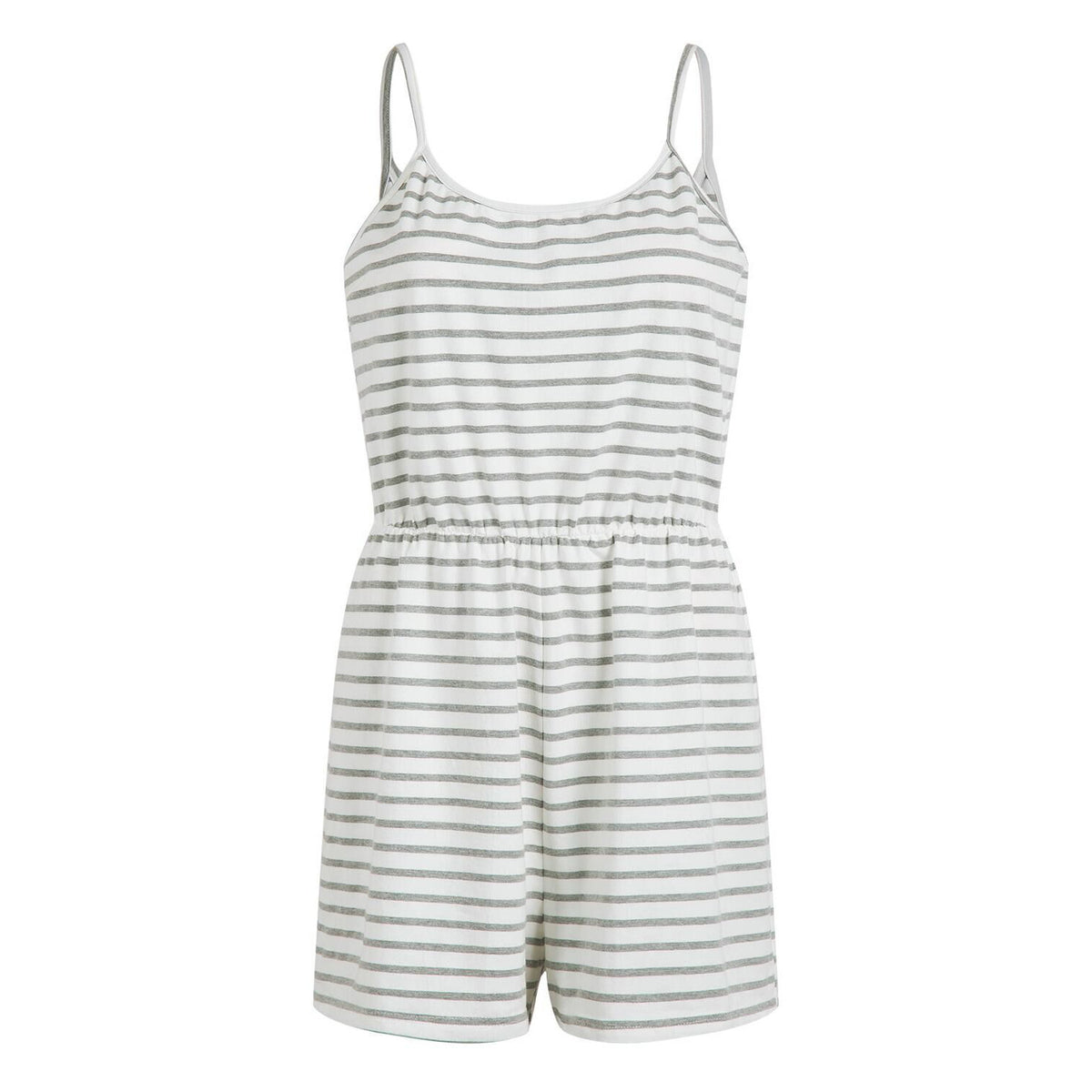 Casual Cotton Striped Spaghetti Straps Jumpsuit