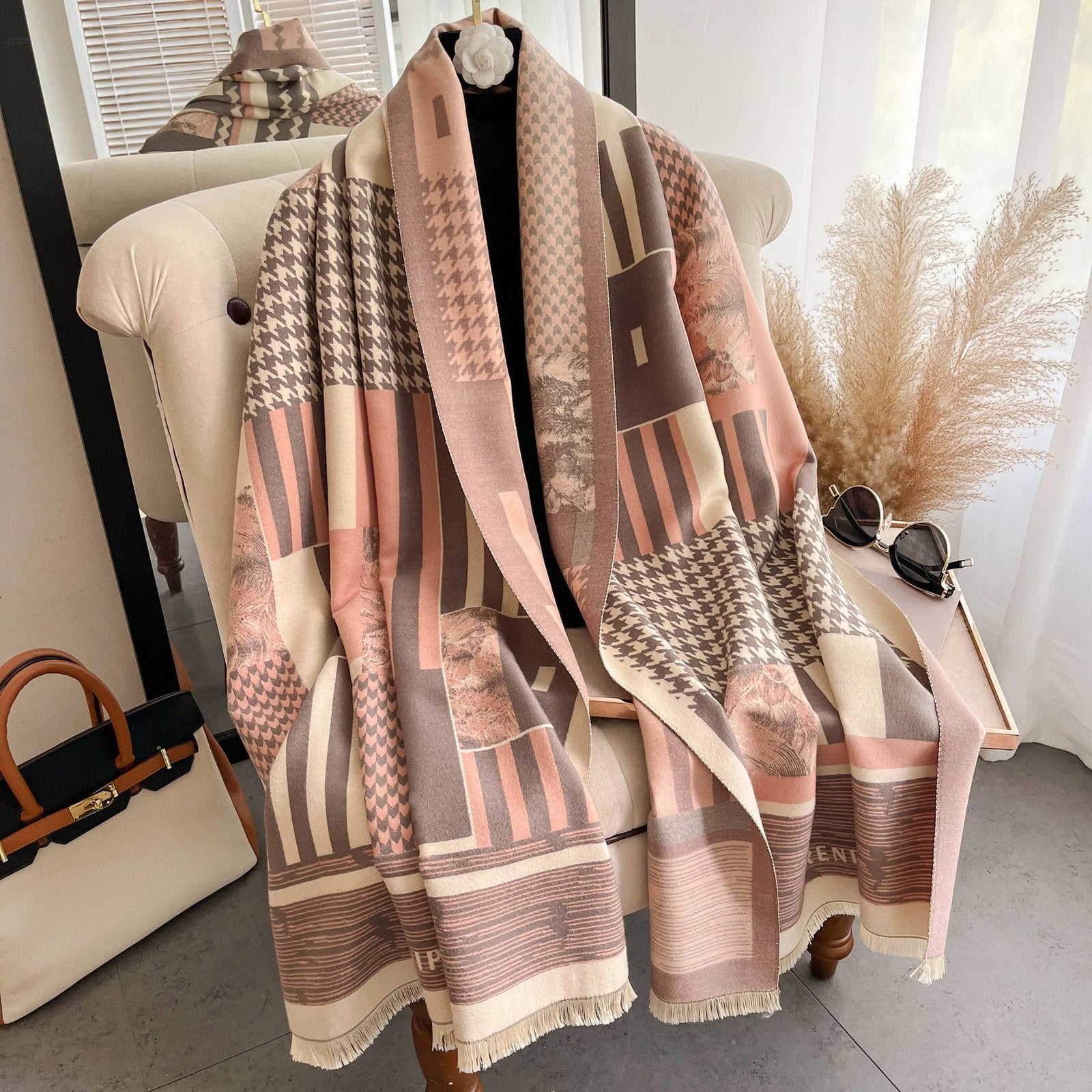 Stay Warm in Style with Double-Sided Scarf Shawl