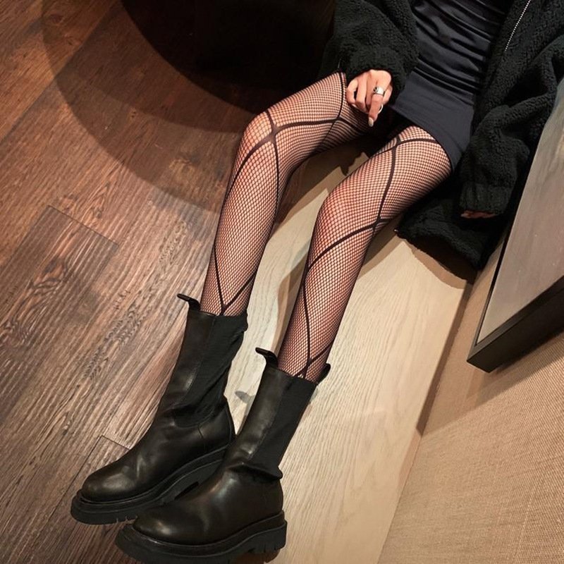 Breathable Long Tube Fishnet Socks for Women