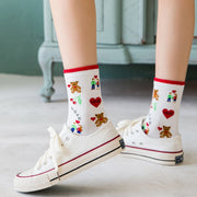 Rainbow Bear Tube Socks for Women - Breathable & Cute