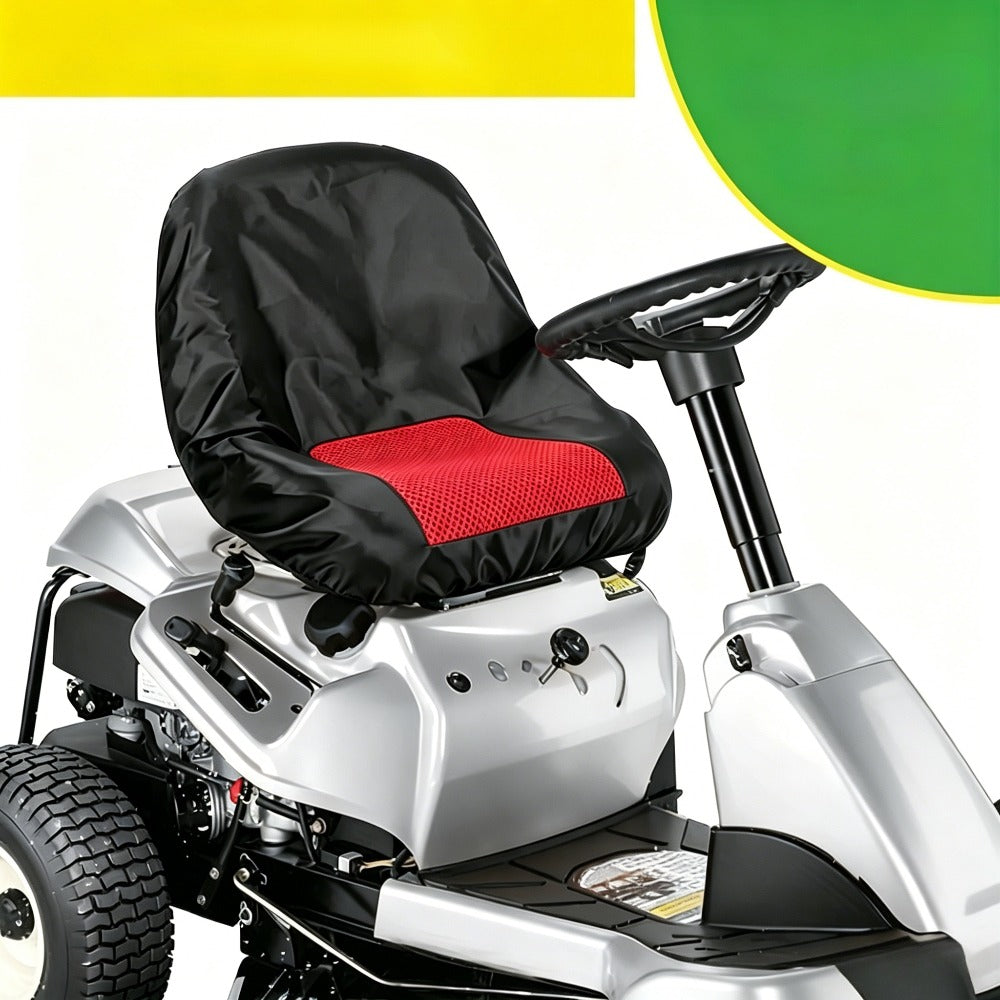Reversible Anti‑Slip Seat Cover for Forklift & Tractor – Black‑Gray/Black‑Red Honeycomb Pattern, Weather‑Resistant