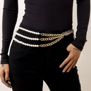 Pearl Chain Belt for Women - Slim Elegant Waist Chain Accessory