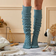 Warm Knit Knee Length Wool Stockings for Women