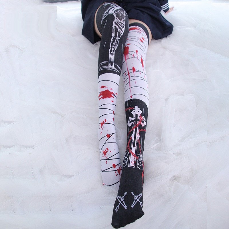 Anime Cartoon Knee-Length Tube Socks for Women