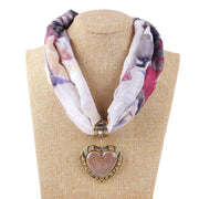 Peach Heart Scarf Necklace for Women
