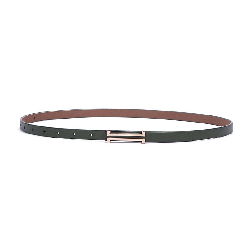 Thin Leather Belt with Adjustable Skirt and Overalls Style