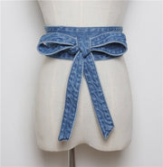 Blue Denim Bow Tie Belt for Women