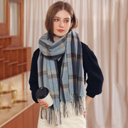 Soft Contrast Print Cashmere Scarf
