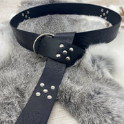 Vintage Embossed Leather Belt for Men & Women