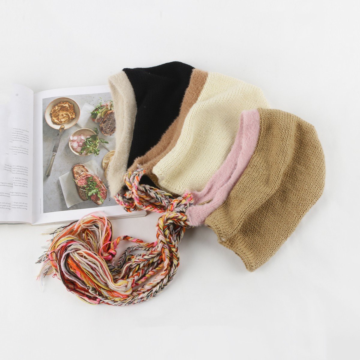 Rainbow Tassel Braid Contrast Wool Hat - Add a Pop of Color to Your Outfit