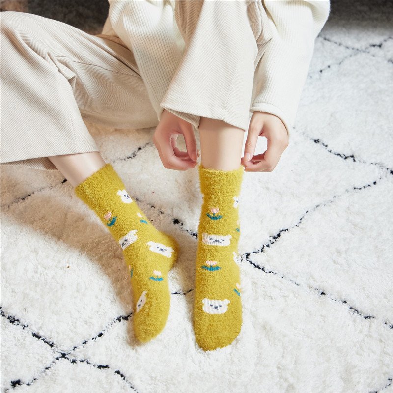 Warm Mink Plush Socks for Women Winter