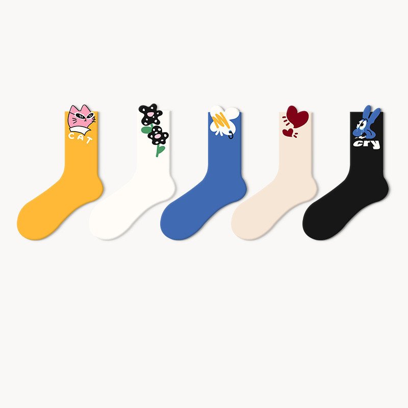 Vibrant Floral Tube Socks for Women