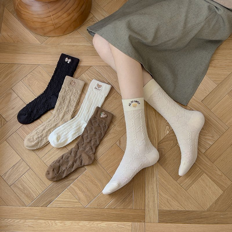 Cozy Embroidered Stockings for Women