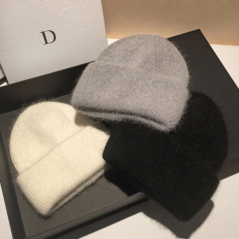 Beige Woolen Head Wrap for Smaller Faces