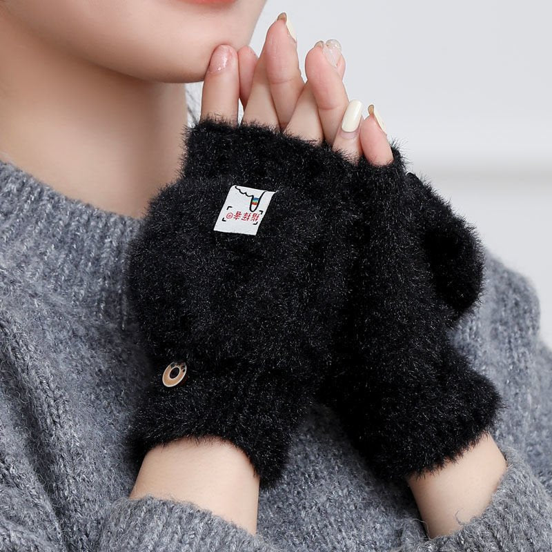 Warm Half Finger Gloves for Women