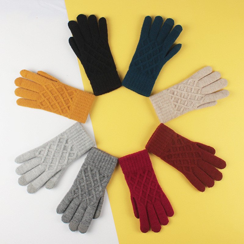 Weatherproof Knitted Gloves for Women