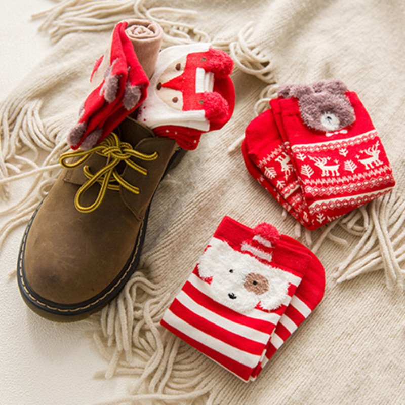Cozy Red Christmas Socks for Women