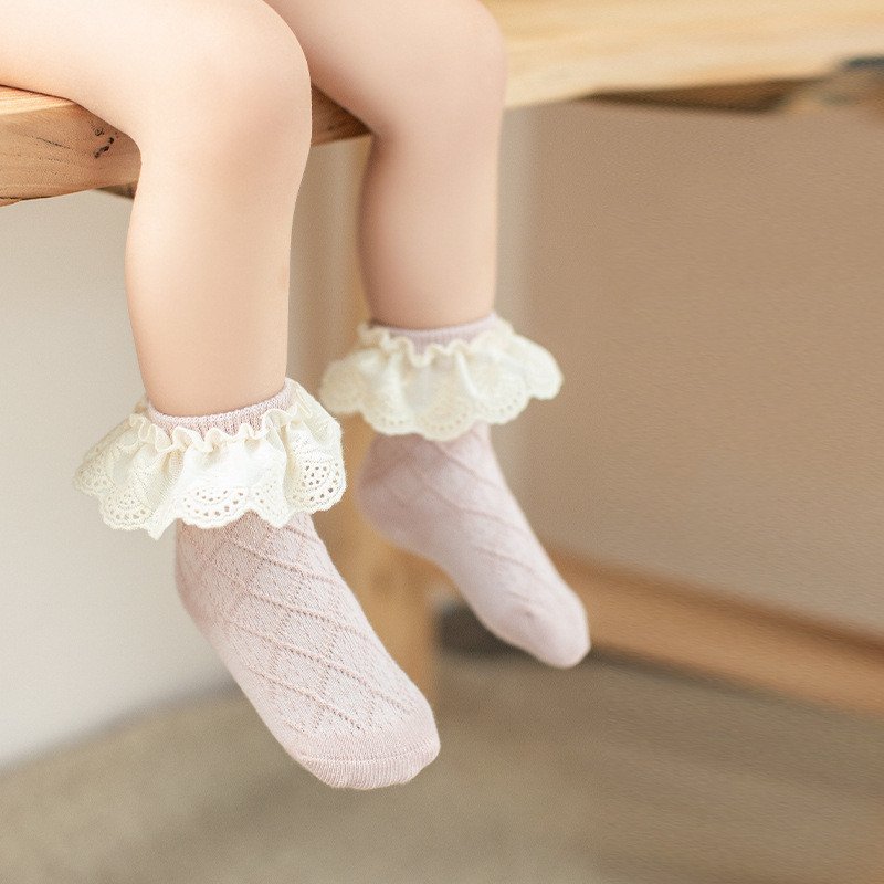 Soft Lace Girl's Tube Socks for Kids