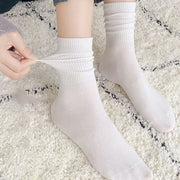 Women's Pure Cotton Mid Tube Socks - Black