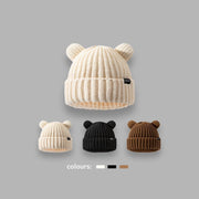 Cozy Bear Ears Knit Hat for Women