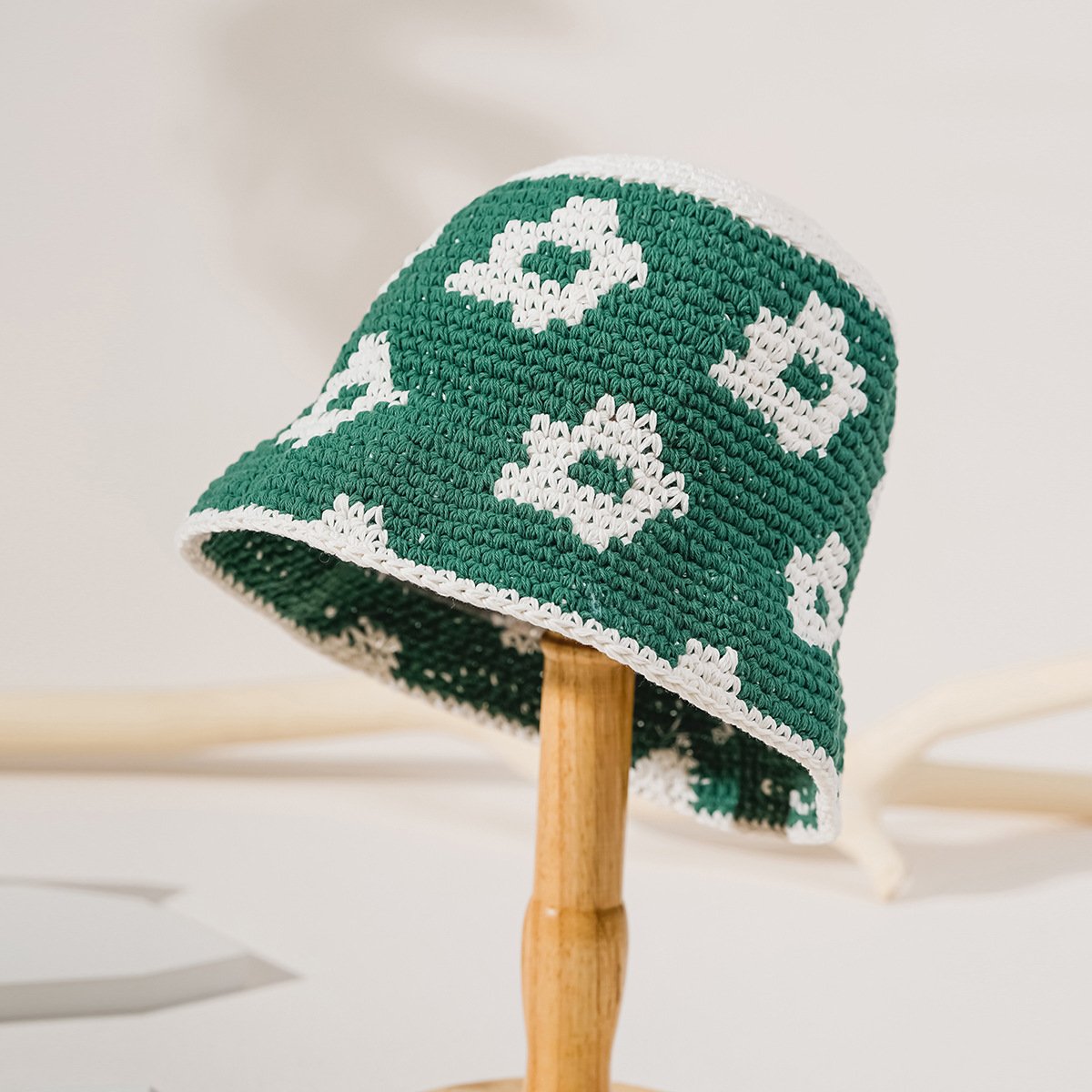 Versatile Green Flower Fisherman's Hat for Women